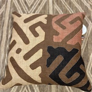 New African kuba cloth raffia pillow modern decor wabi sabi